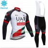 Fietskleding (Fietsshirt Lange Mouw + Lange Koersbroek) 2018 Team UAE N001 Winter Thermal Fleece